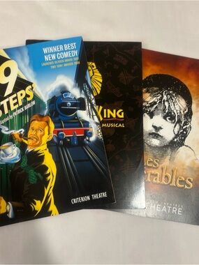 Set of Three Musical Theatre Programs The 39 Steps The Lion King Les Miserables